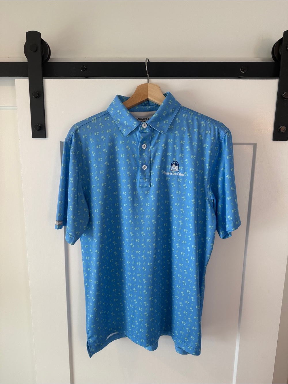 Puerto Los Cabos Golf Shirt Tropical Palm Print